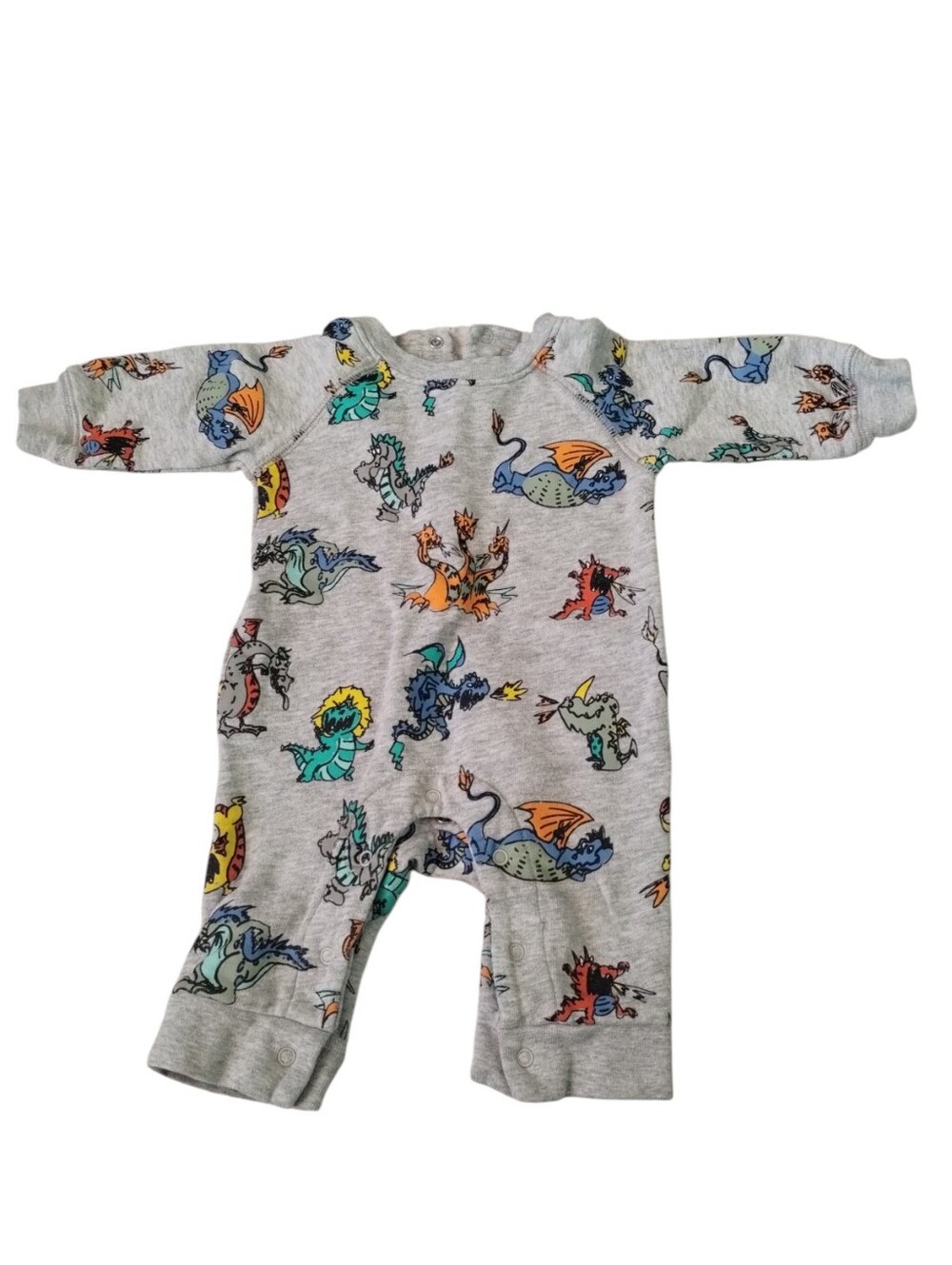 Stella McCartney Kids Dragon Print Gray One-piece Jumper Sz 3 Months